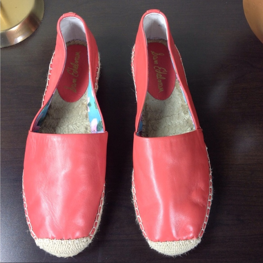 ❌Sam Edelman Red Leather Almond Toe Espadrilles - Picture 3 of 6